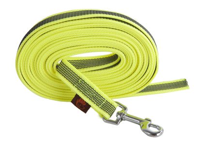 Firedog Tracking Grip leash 20 mm classic snap hook 7,5 m neon yellow