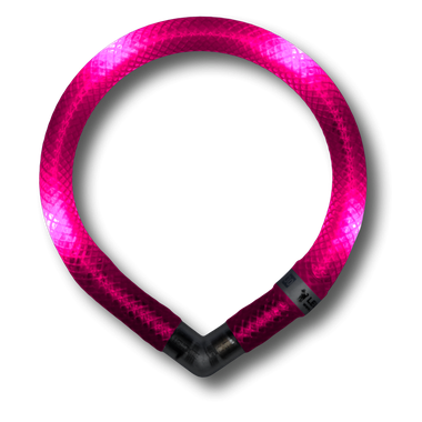 LED Light dog collar LEUCHTIE Mini hot pink 25 cm