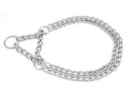 Double chain collar with martingale 45 cm, 2,0 mm