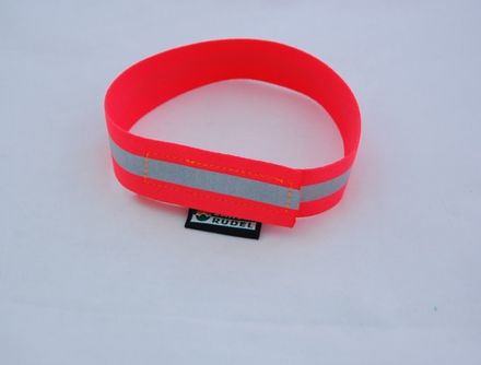 Safety collar - webbing strap with reflective strip + velcro - 51 cm - orange