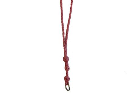 Leather Plaited Lanyard Value baby pink