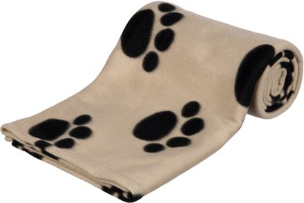 Trixie Fleece Blanket BARNEY 150 x 100 cm beige/black paws