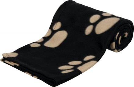 Trixie Fleece Blanket BARNEY 150 x 100 cm black/beige paws