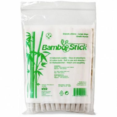Bamboo Stick with cotton – ear cleaner L/XL, 50 pcs