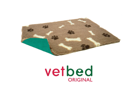 Vetbed® Original mink with cream bones and brown paws 100 x 150 cm