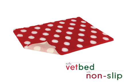 Vetbed® Non-Slip red with white polka dot 100 x 150 cm