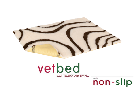 Vetbed® Non-Slip cream with brown swirls 100 x 150 cm