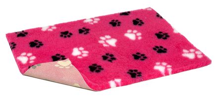 Vetbed® Non-Slip cerise with black and white paws 100 x 150 cm