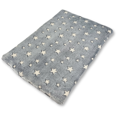 Wellness Fleece mattress grey stars 70 x 50 cm