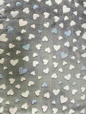 Wellness Fleece mattress blue hearts 100 x 70 cm