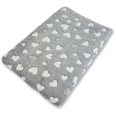 Wellness Fleece mattress grey hearts 70 x 50 cm